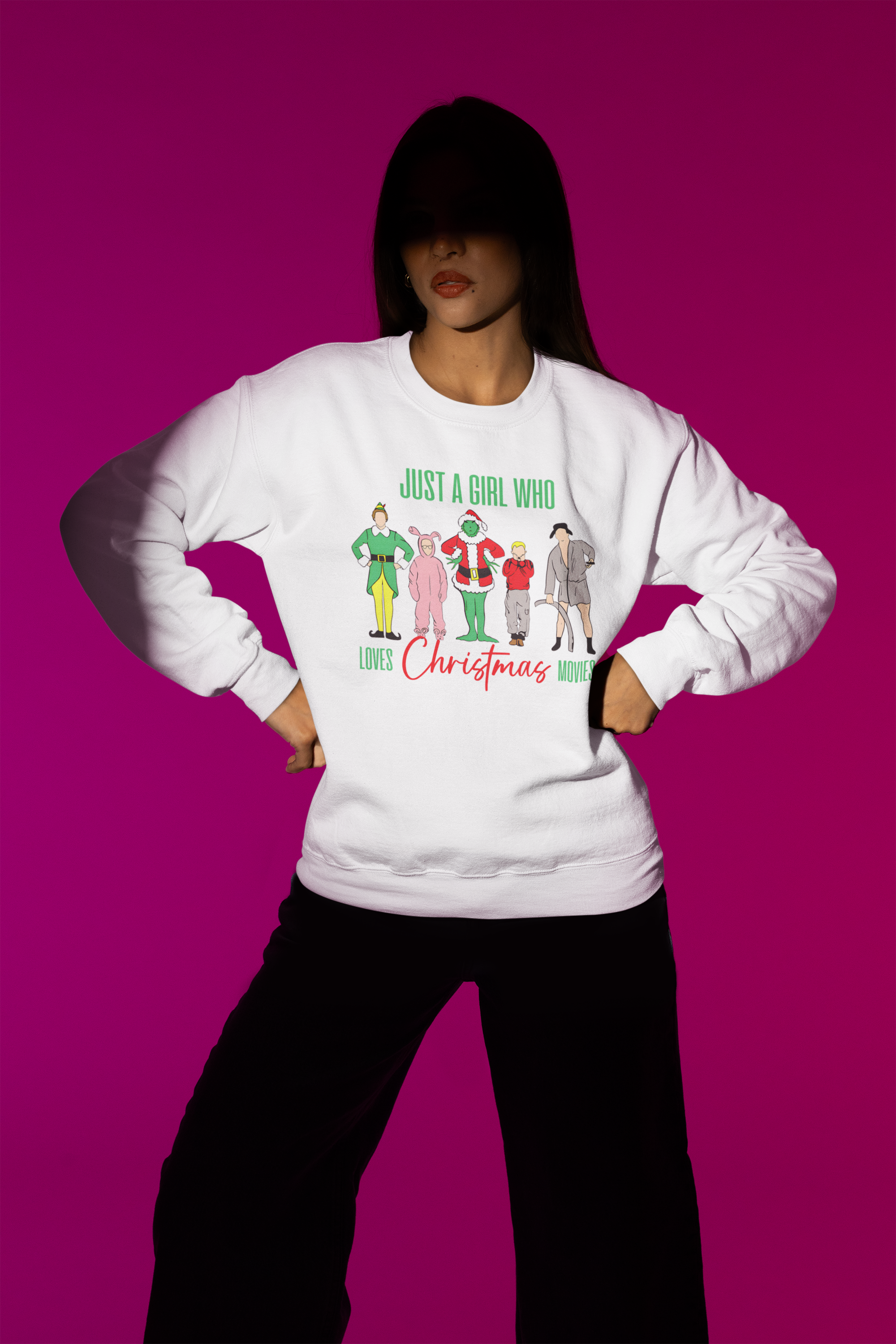 Just a Girl Who Loves Christmas Movies Sweatshirt